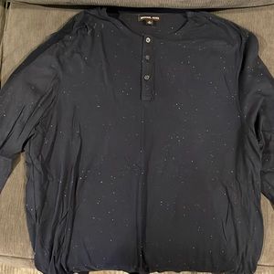 Michael Kors Blue with white specs cotton Henley